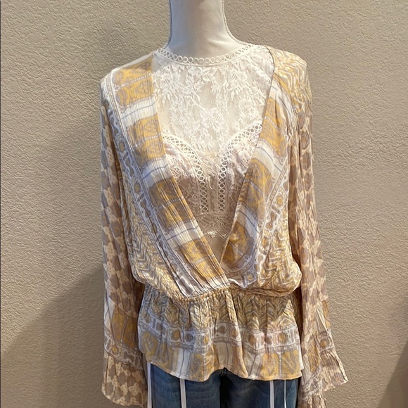 Free People Rosalie Blouse with Bell Sleeves - Picture 1 of 7